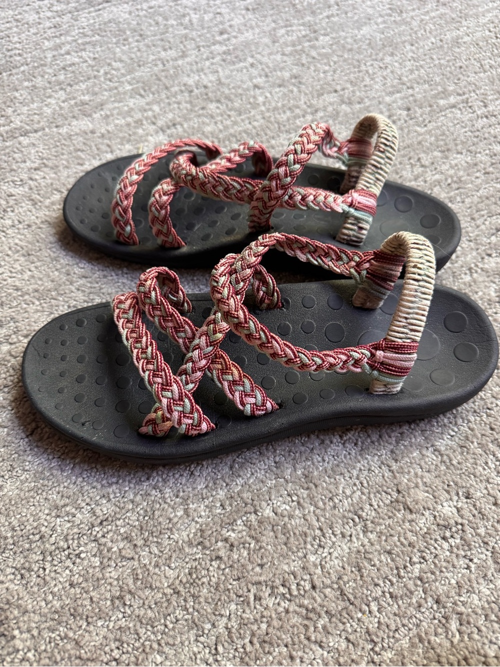 CIOR Braided Rope Strappy Sandals Pink Beige Size 38 - Picture 4 of 7